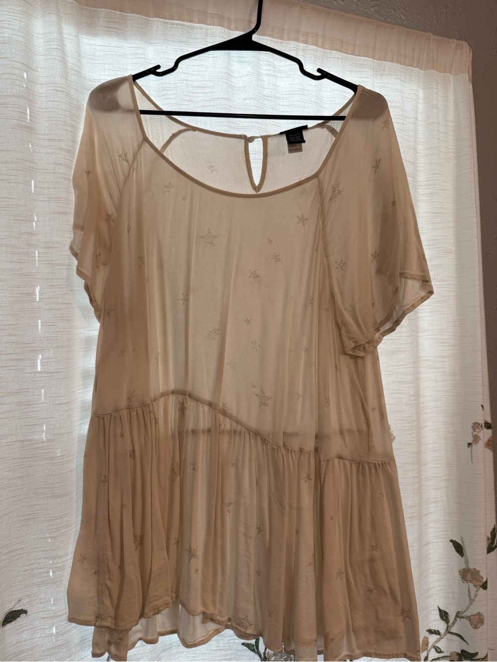 torrid Cream Rayon Tank Top with Keyhole Back
